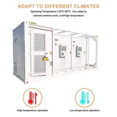 500kW 1MW Lithiumbatterij ESS Zonne-energie Batterij systeem Container 1 MWh 2 MWh Voor commerciële
