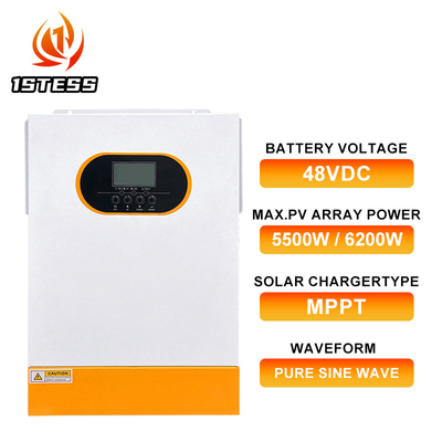 48VDC-uitgangsspanning Hybride omvormer 5000W Solar Grid-Tie Backup Power System met MPPT-zonneladder