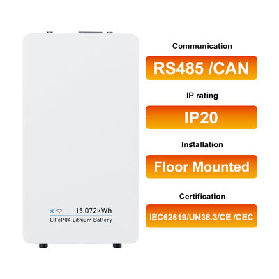 48V 314Ah 15kwh LiFePO4 Lithiumbattery Pack All in One Muur gemonteerde energieopslag voor thuis