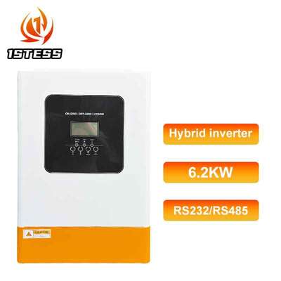 48V 5.5kw 6.2kw Single Phase Hybrid Solar Inverter Pure Sine Wave MPPT Off Grid met parallelle functie voor 12 eenheden