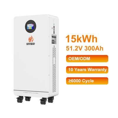Residentieel ESS 300 Ah Capaciteit 15,36 kWh met ingebouwde wielen Eenvoudige installatie Hoog rendement